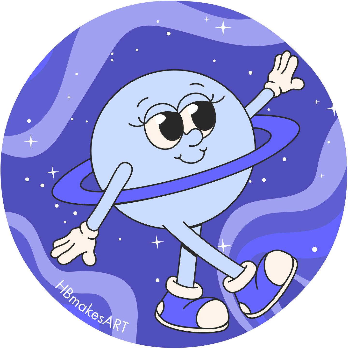 Artemis purple circle stickers